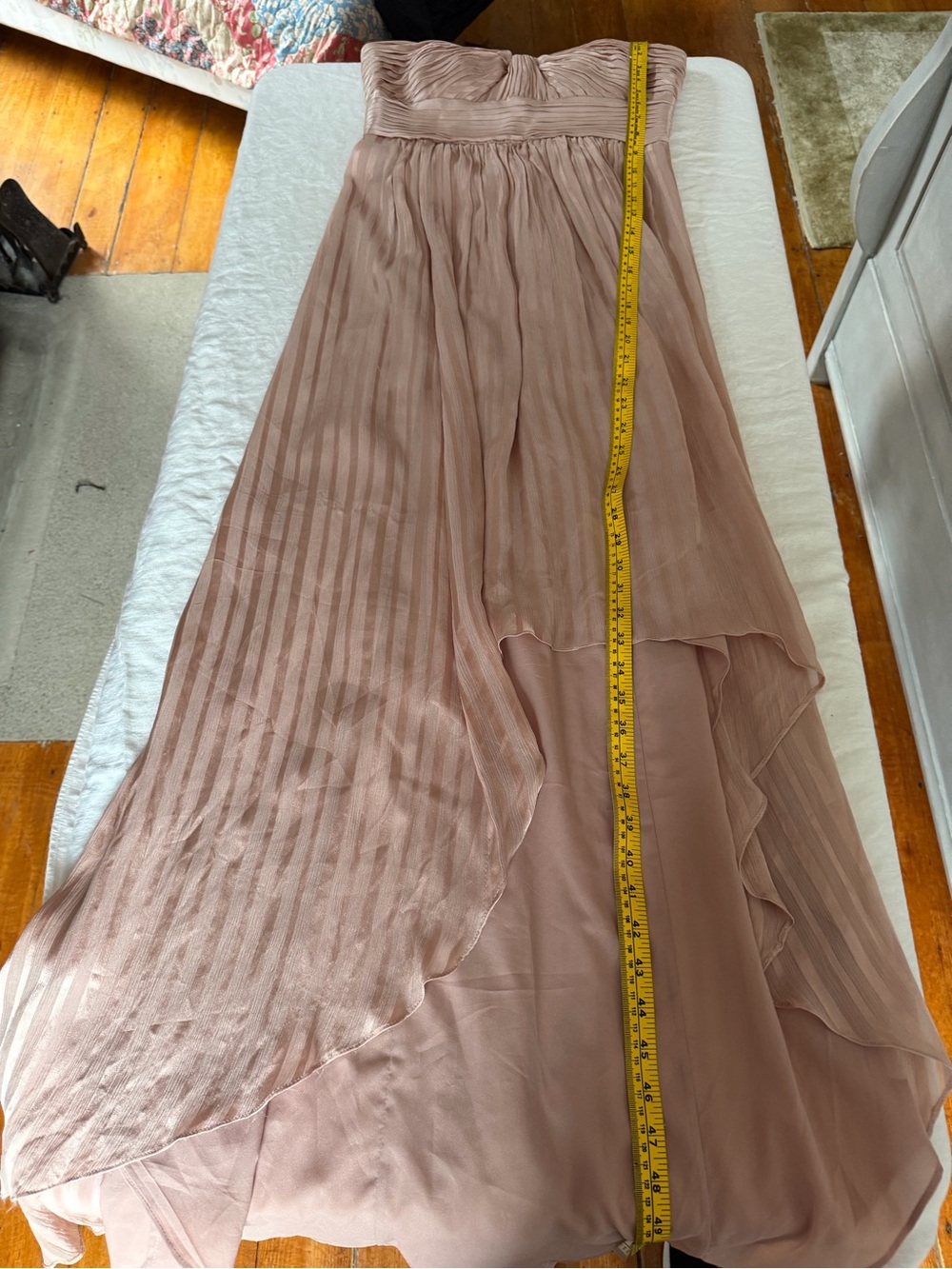 BCBG Max Azria Alicia Silk Charmeuse Dress Antique Blush Pink Size 6 - Picture 9 of 10